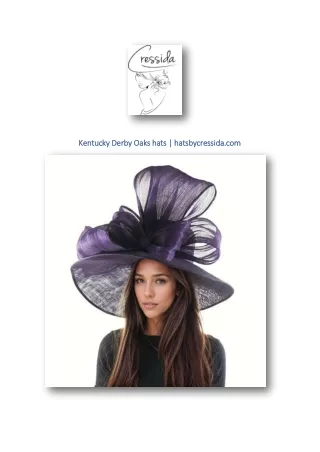 Kentucky Derby Oaks hats | hatsbycressida.com