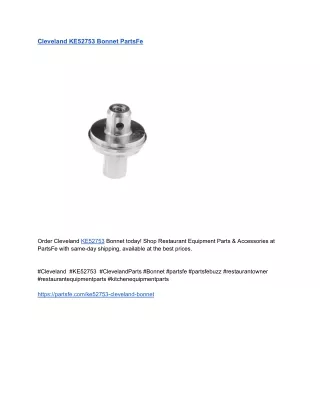 Cleveland KE52753 Bonnet PartsFe