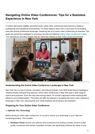 Navigating Online Video Conferences Tips for a Seamless Experience in New York