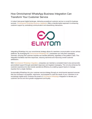 How Omnichannel WhatsApp Business Integration Can Transform Your Customer Service