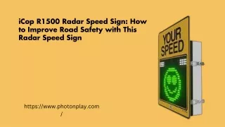 iCop R1500 Radar Speed Sign How to Improve Road Safety with This Radar Speed Sign