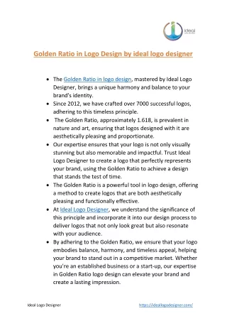 Harmony in Design|Golden Ratio Logo Elegance|Ideal Logo Designer