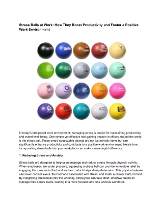 Stress Balls at Work_ How They Boost Productivity and Foster a Positive Work Environment