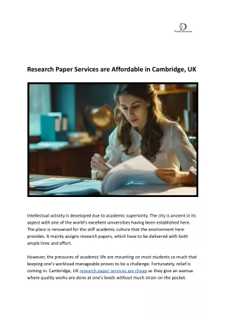 Research Paper Services are Affordable in Cambridge, UK
