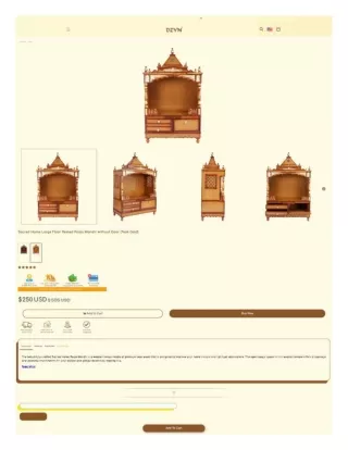 Sacred Home Large Floor Rested Pooja Mandir without Door