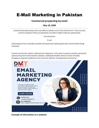 E-Mail Marketing in Pakistan