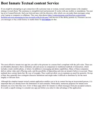 Very best Inmate Text Company