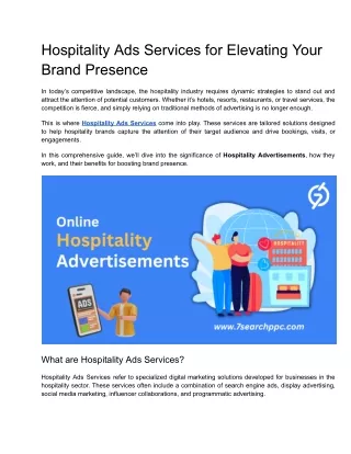 Hospitality Ads Services for Elevating Your Brand Presence