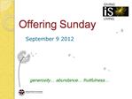 Offering Sunday