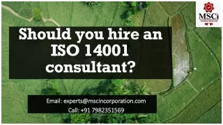 Should you hire an ISO 14001 consultant