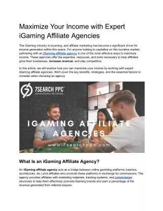 iGaming Affiliate Agencies