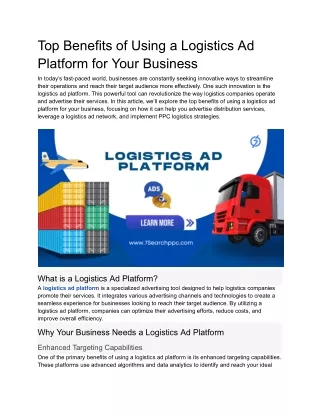 Top Benefits of Using a Logistics Ad Platform for Your Business (1)