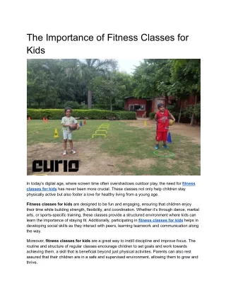 The Importance of Fitness Classes for Kids