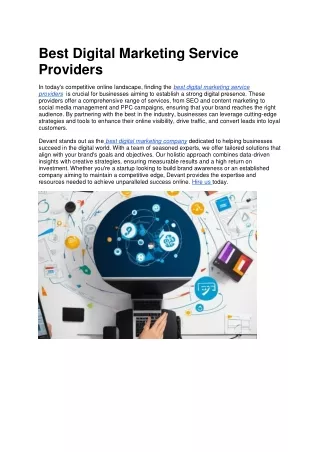 Best Digital Marketing Service Providers