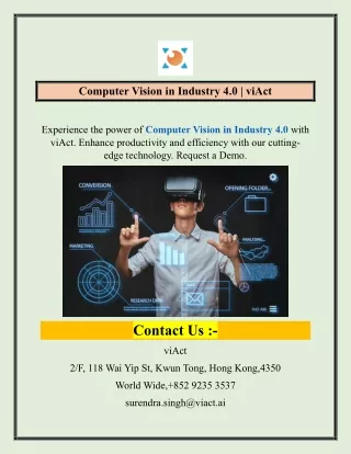 Computer Vision in Industry 4.0  viAct