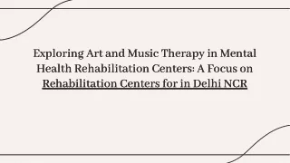 Art and Music Therapy in Mental Health Rehabilitation Centers