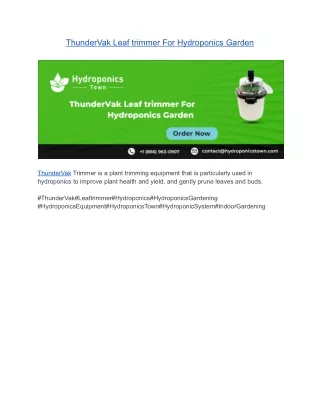 ThunderVak Leaf trimmer For Hydroponics Garden