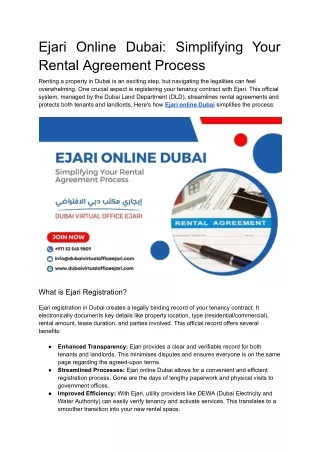 Ejari Online Dubai_ Simplifying Your Rental Agreement Process