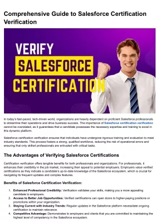 Comprehensive Guide to Salesforce Certification Verification