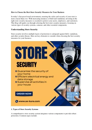 How to Choose the Best Store Security Measures for Your Business