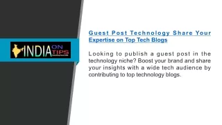 Guest Post Technology Share Your Expertise on Top Tech Blogs