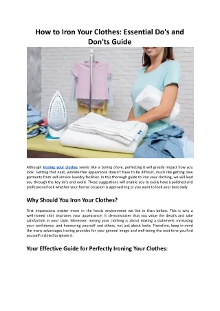 How to Iron Your Clothes - Essential Do's and Don'ts Guide - Hello Laundry