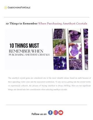 10 Things to Remember When Purchasing Amethyst Crystals