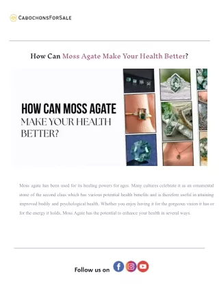 How Can Moss Agate Make Your Health Better