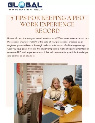 5 Tips for Keeping a PEO Work Experience Record