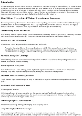How Hilton uses AI to streamline recruitment processes
