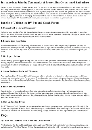 Prevost Bus Owners Unite: Join the RV Bus and Coach Forum Today