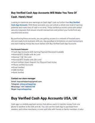 How to Buy Verified Cash App Accounts Fast in 2024