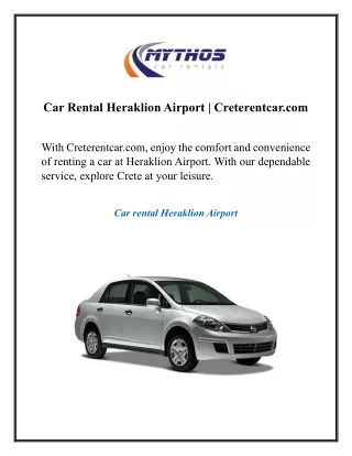 Car Rental Heraklion Airport  Creterentcar