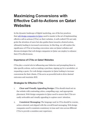 Maximizing Conversions with Effective Call-to-Actions on Qatari Websites