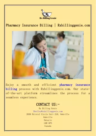Pharmacy Insurance Billing  Rxbillinggenie.com