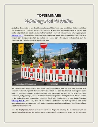 Schulung RSA 21 Online