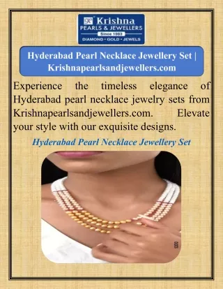 Hyderabad Pearl Necklace Jewellery Set   Krishnapearlsandjewellers.com