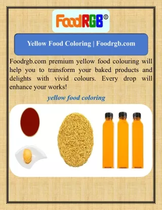 Yellow Food Coloring   Foodrgb.com