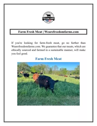 Farm Fresh Meat | Wearefreedomfarms.com