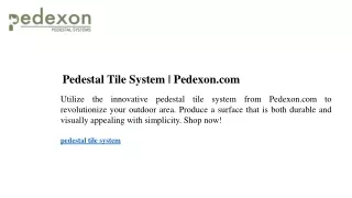 Pedestal Tile System Pedexon.com