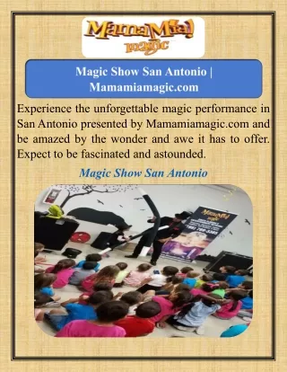 Magic Show San Antonio   Mamamiamagic.com