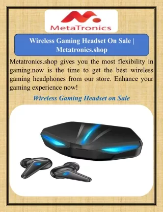 Wireless Gaming Headset On Sale   Metatronics.shop