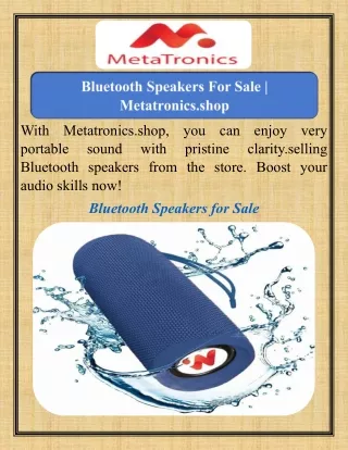 Bluetooth Speakers For Sale   Metatronics.shop