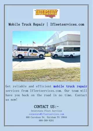 Mobile Truck Repair  Ifleetservices.com