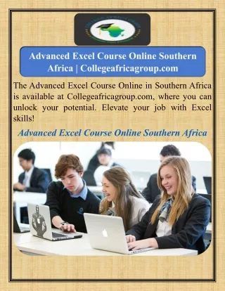 Advanced Excel Course Online Southern Africa   Collegeafricagroup.com