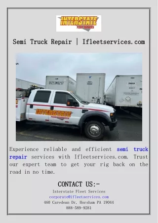 Semi Truck Repair  Ifleetservices.com