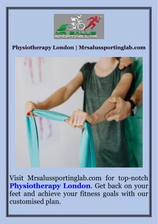 Physiotherapy London  Mrsalussportinglab.com