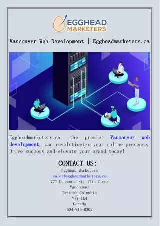 Vancouver Web Development  Eggheadmarketers.ca