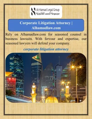 Corporate Litigation Attorney   Alhamadlaw.com