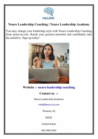Neuro Leadership Coaching   Neuro Leadership Academy